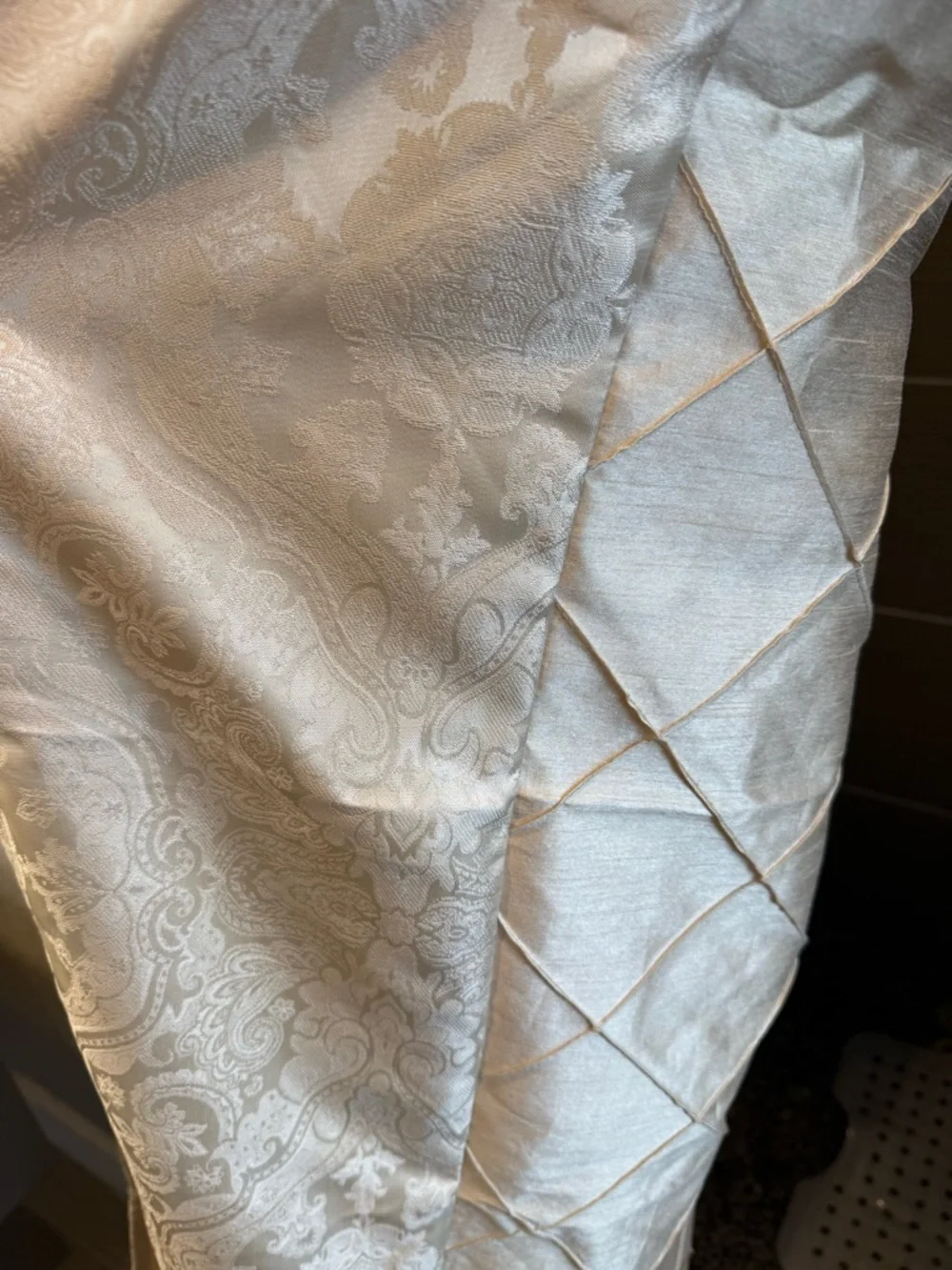 Bombay Neutral Champagne-Tan Textured Shower curtain